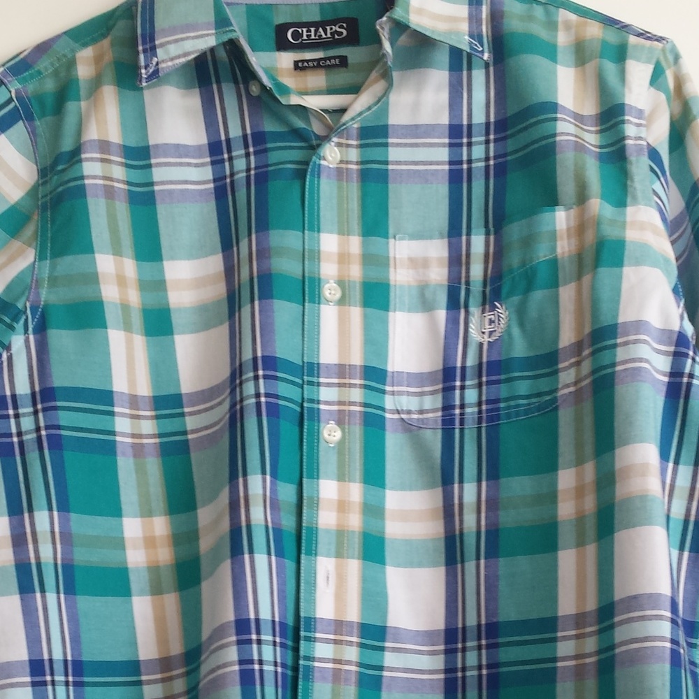 Mens CHAPS Size Small Short Sleeve SHIRT Plaid